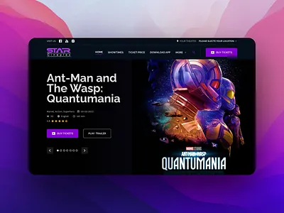 Movie Theatre Website for Ticket Reservations antman interaction design marvel movie showtime theatre