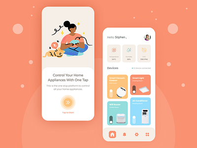 Smart Home android app appideas best shot design development following illustration ios app iosdeveloper minimal design mobile app mobileapp mvdevelopment new and noteworthy popular raisefunds startup uidesign uxdesign webappdevelopment