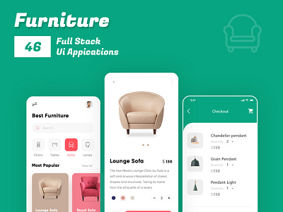 Interiors Online Store branding design e commerce furniture store graphic design home decor minimal online interior decor online store uxui web design
