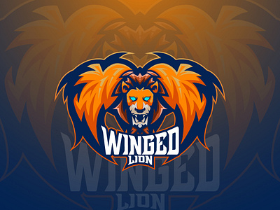 Winged Lion Mascot esport logo esport mascot game logo design lion logo lion mascot logo logo mascot luxury mascot mascot winged lion mascot