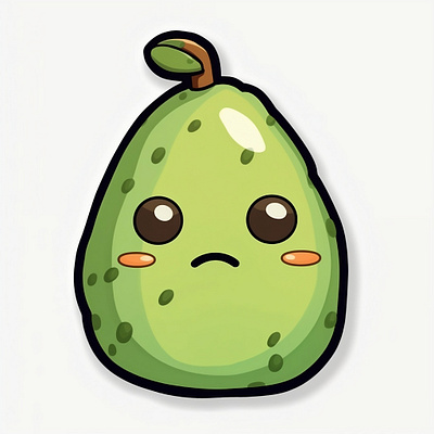 Kawaii Food - Sadvocado 01 illustration