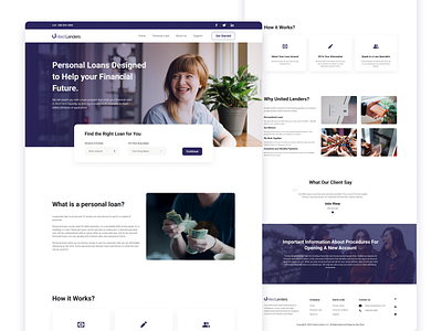 Personal Loan website Banking Landing page Redesign unitedlender app design apps banking home page banking landing page design banking website banking website redesign case study design graphic design home page landing page loan loan website personal loans website design redesign ui unitedlenders redesign user interface ux website