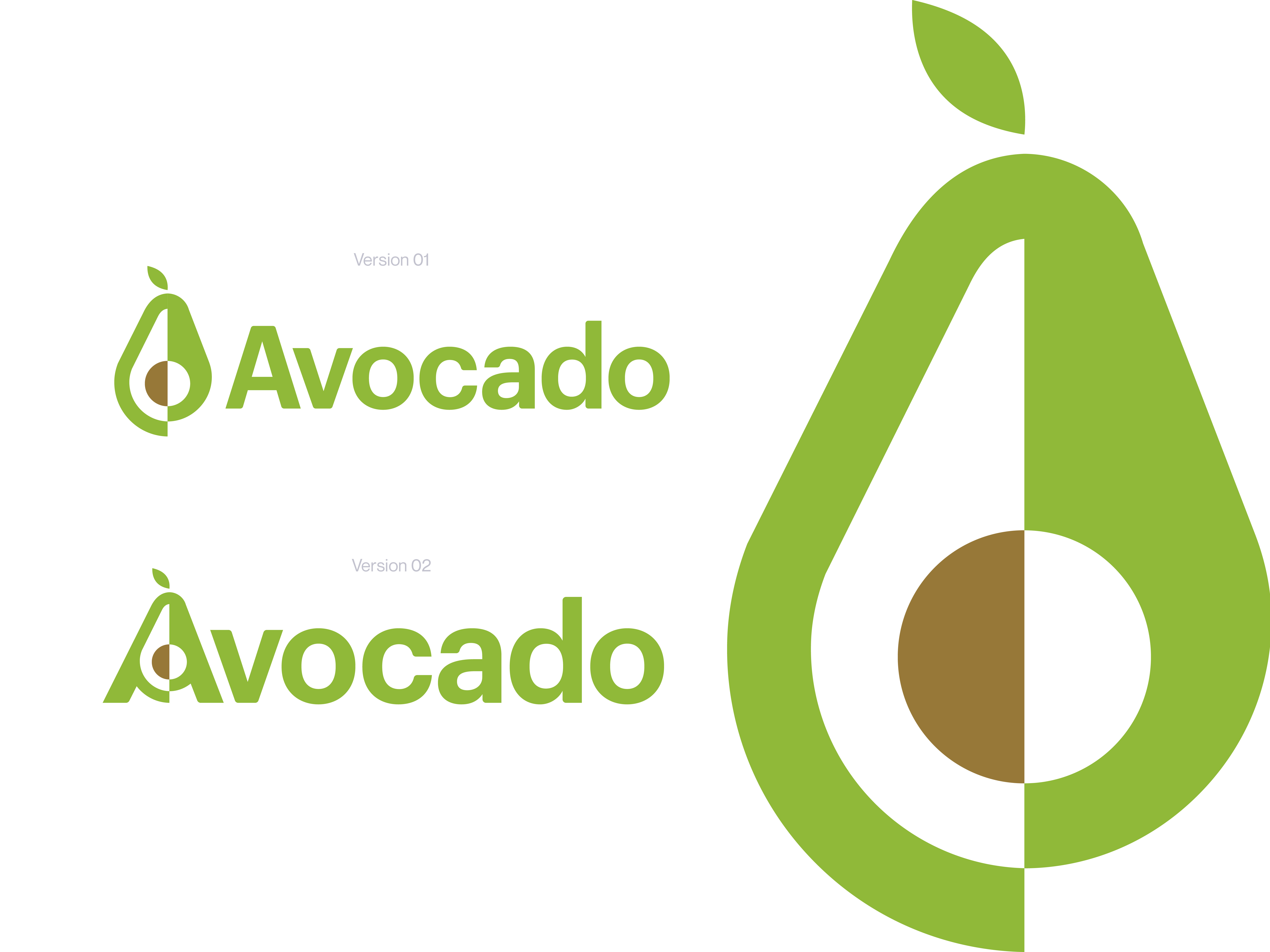 Avocado Logo Design avocado brand brand identity branding icon identity logo logo design logodesign logos logotype mark vector