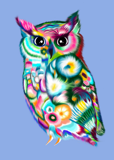 Rainbow Owl adobe design graphic design illustration owl poster poster design