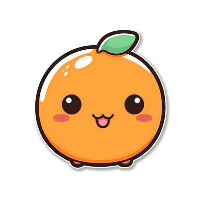 Kawaii Food - Orange 01 illustration
