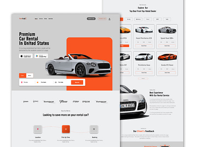 Car Rental Website Home Page Design car booking ui car rental car sharing car website ride sharing ui ui ux user interface website design