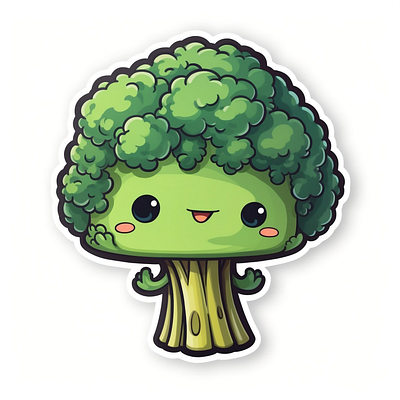 Kawaii Food - Broccoli 01 illustration