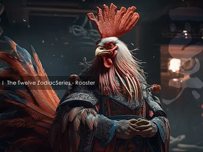 10 ｜ The Twelve ZodiacSeries - Rooster design fashion illustration ui ux 设计