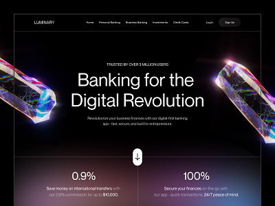 Luminary - Digital Bank Website banking bold clean homepage interface payment trend ui ui design ux web web design