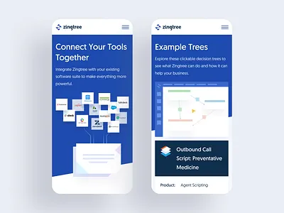 Mobile version for Zingtree graphic design illustration mobile version website