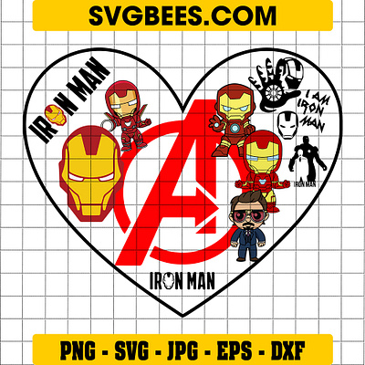 Iron Man Heart SVG iron man heart svg svgbees