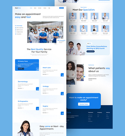 MedClinic Landing Page landing page motion graphics product design ui uiux