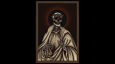 King of Gods (For Sale) artwork darkart dotwork drawing illustration macabre skull
