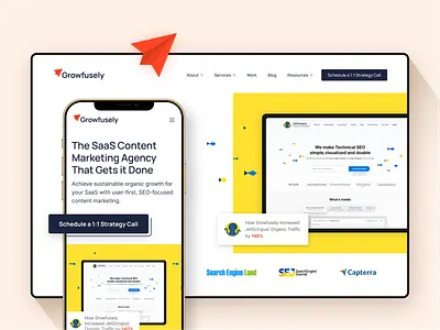 Growfusely Responsive Website design homepage landing page markenting mobile responsive ui website