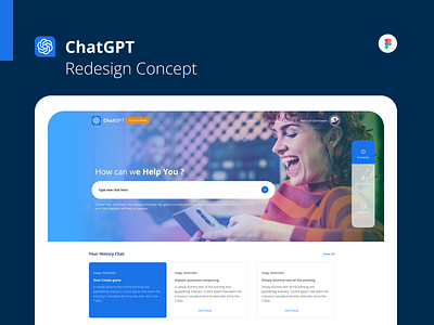 Chat GPT Redesign Concept chatgpt designchat desktop graphic design ui uiux ux website