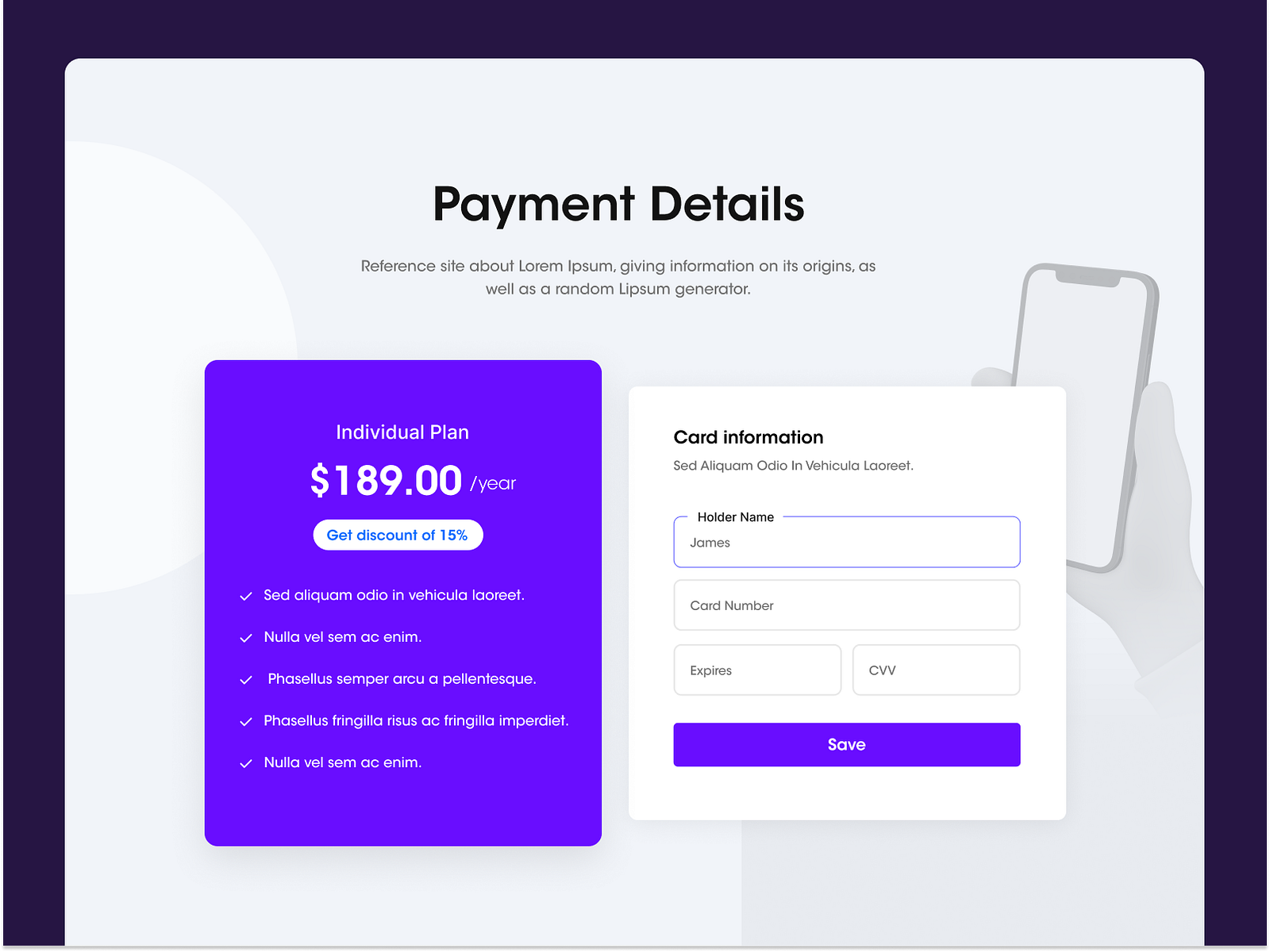 Payment Form design by Satgur Galhe on Dribbble