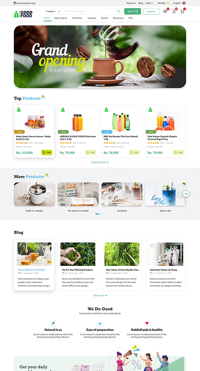 Good Food- E-Commerce Food & Beverages b2c beverages ecommerce food ui web design