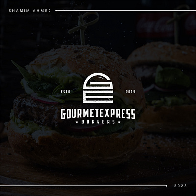 Logo for a Burger Shop branding brandiva burgershoplogo design gourmetexpress graphic design inspiration letter letterlogo logo logo designer logoforrestaurants logomark minimalist logo shamimahmed