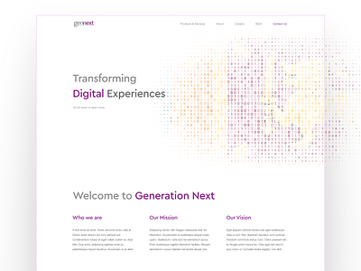 Gennext - Landing Page Concept clean clear concept design illustration landing page meta minimal purple ui website whitespace