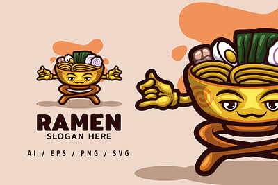 Ramen chef Logo Illustration food graphic design logo ramen