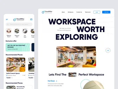 Coworking App agency landingpage design branding coworkingapp coworkingspace landing page landingpage ui uidesign ux design