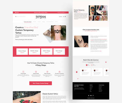 Temporary Tattoo Landing Page Design landing page ui ui design uiux design ux ux design website website design