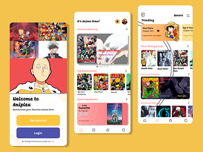 Anime Watching Application UI