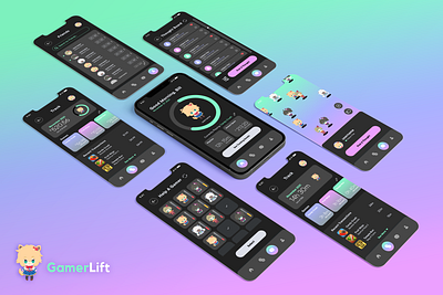 GamerLift App app branding concept design figma graphic design transformation design ui ux vector