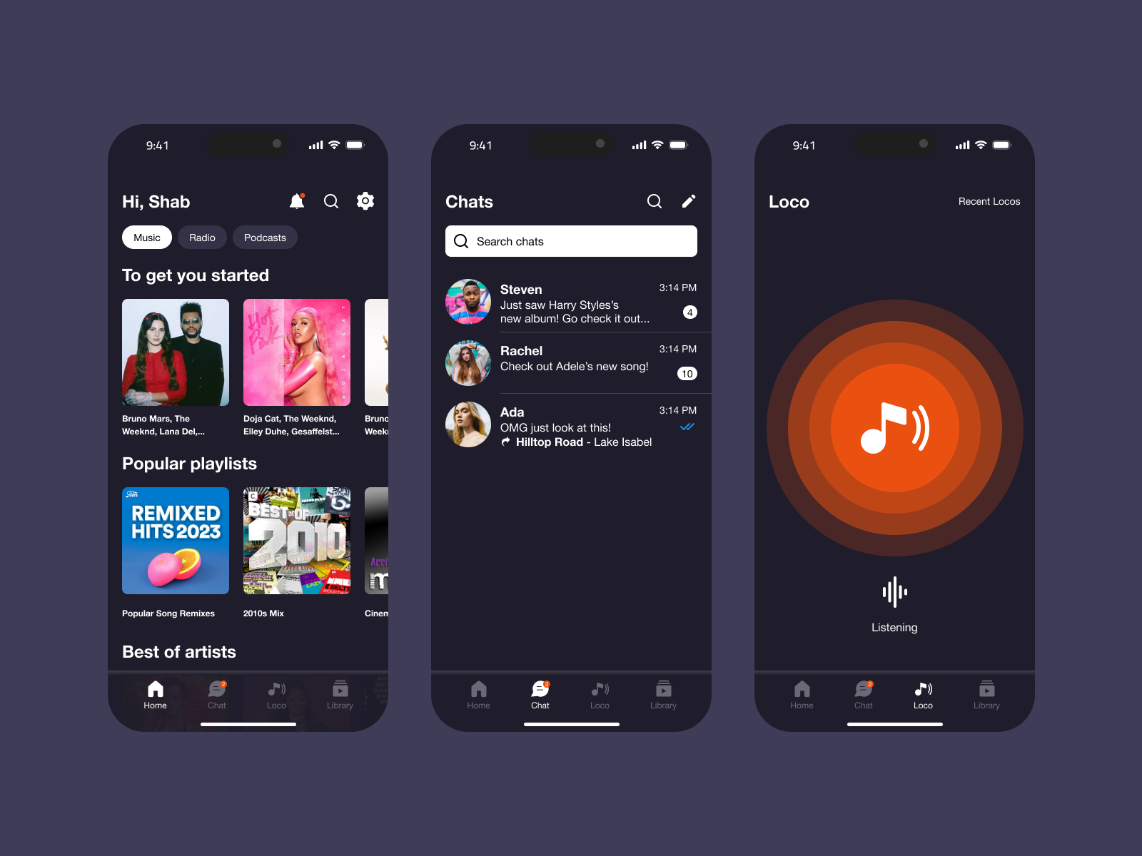 Loco Music App by Shab Miras on Dribbble