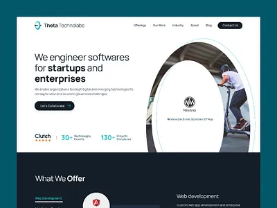 Theta Responsive Website desktop homepage landing page mobile responsive saas ui ux website