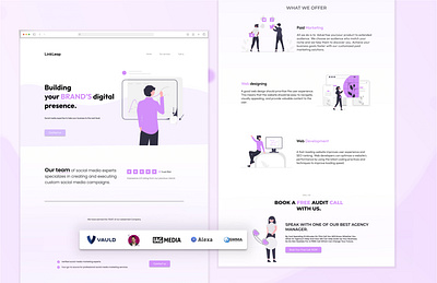 LinkLeap - SMMA app design graphic design ui ux vector web design website design