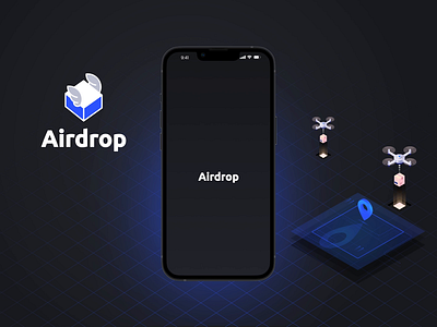 Airdrop - Drone delivery mobile app app dark mode design droneapp dronedelivery figma logo mobile app ui ux