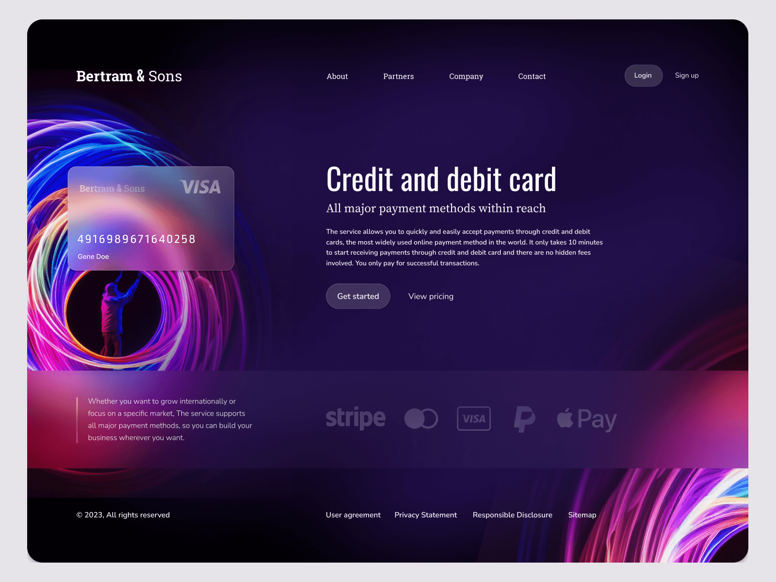 Fintech landing page concept adaptive app branding concept design figma fintech flat flat ui glossy landing page mobile responsive ui web web app web site