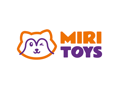 MiriToys logo design concept, Letter M+Doggy, kids toy store alex escu baby logo branding cute logo design doggy logo illustration kids toys logo logo logotype m logo mark minimalism miri toys pet logo raccoon symbol toy store logo toys logo