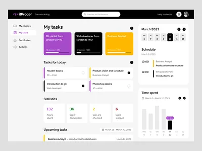 Learning Platform course dashboard design education platform learning learning platform online course online school student tasks ui