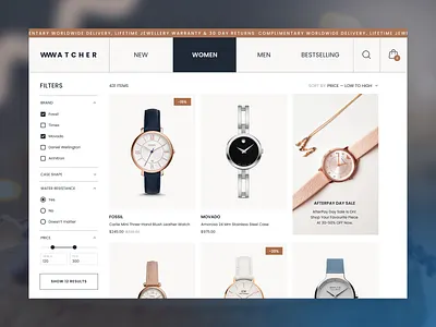 Search UI for Online Store design filter search search bar search filter search results search ui ui ux web website