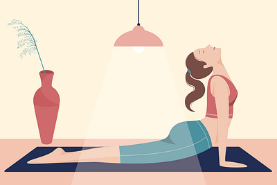 yoga exercising character illustration vector graphic vector illustration