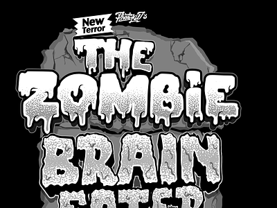 Zombie brain bw custom design funny graphic design horror illustration letterings magic retro scarry space sweet typography vector zombie