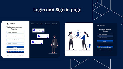 Login and Sign in app design figma landing login register singin ui web page