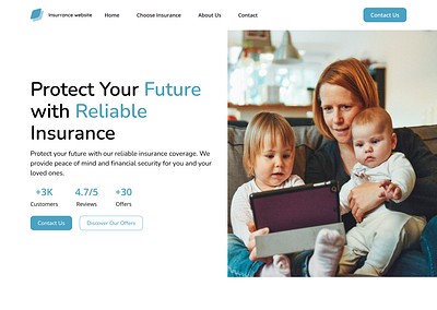 Insurance Website Concept advisor agent blue consultant finance financial fintech home page insurance insurance website insuretech investment landing page landing page design policy protection ui uiux ux webdesign
