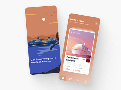 Cruise Booking App Concept Design boat branding cruise illustarted illustartion mobile modern premium ship ui yacht