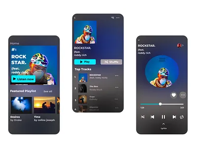 Music App Design 3d app figma music productdesign ui uxdesign website