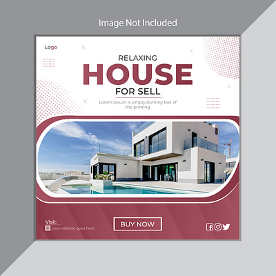 Real Estate Social Media Post Design. adobe illustrator business design graphic designer house sale marketing poster promotion property real estate real estate banner real estate poster social media post design square banner template vector