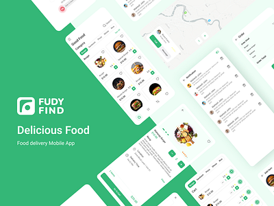 Fudy Find Food mobile app ui/ux design app app design delivery food foodappuidesign foodie minimal mobile mobileapp modern ui uiux ux design