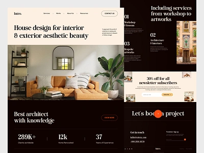 Intro-Interior Website Homepage architecture decor furniture interior interior web interiordesign interiors living room room ui ux web web3 website