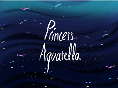 Princess Aquarella aqua aquarella ariel bottom depth fish illustration mermaid pink princess sea underwater water woman