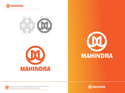 Mahindra minimal logo design logodesigns