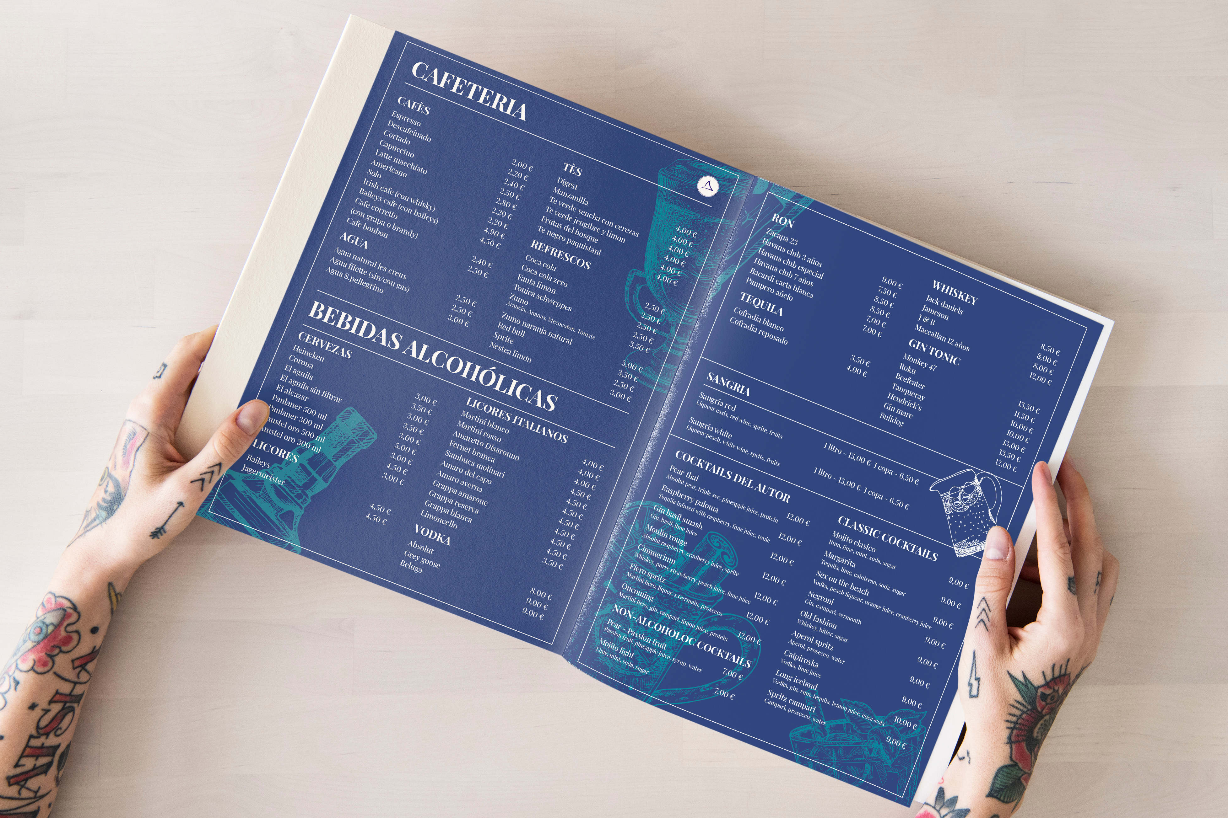 Bar menu "la vela de calpe" bar bar menu branding cafe design card drinking card drinks eat food food card menu menu design restaurant vector