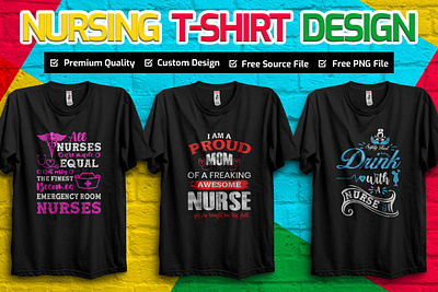 Nurse T-shirt Design nurse elements vector