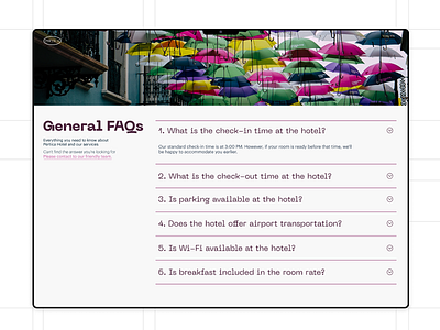 General FAQs page for a hotel in Puerto Rico - UI Design design design services faq page figma hotel inspiration outstanding design product design product designer prototype puerto rico research ui ui design ui page uiux user centered user experience design user interface ux